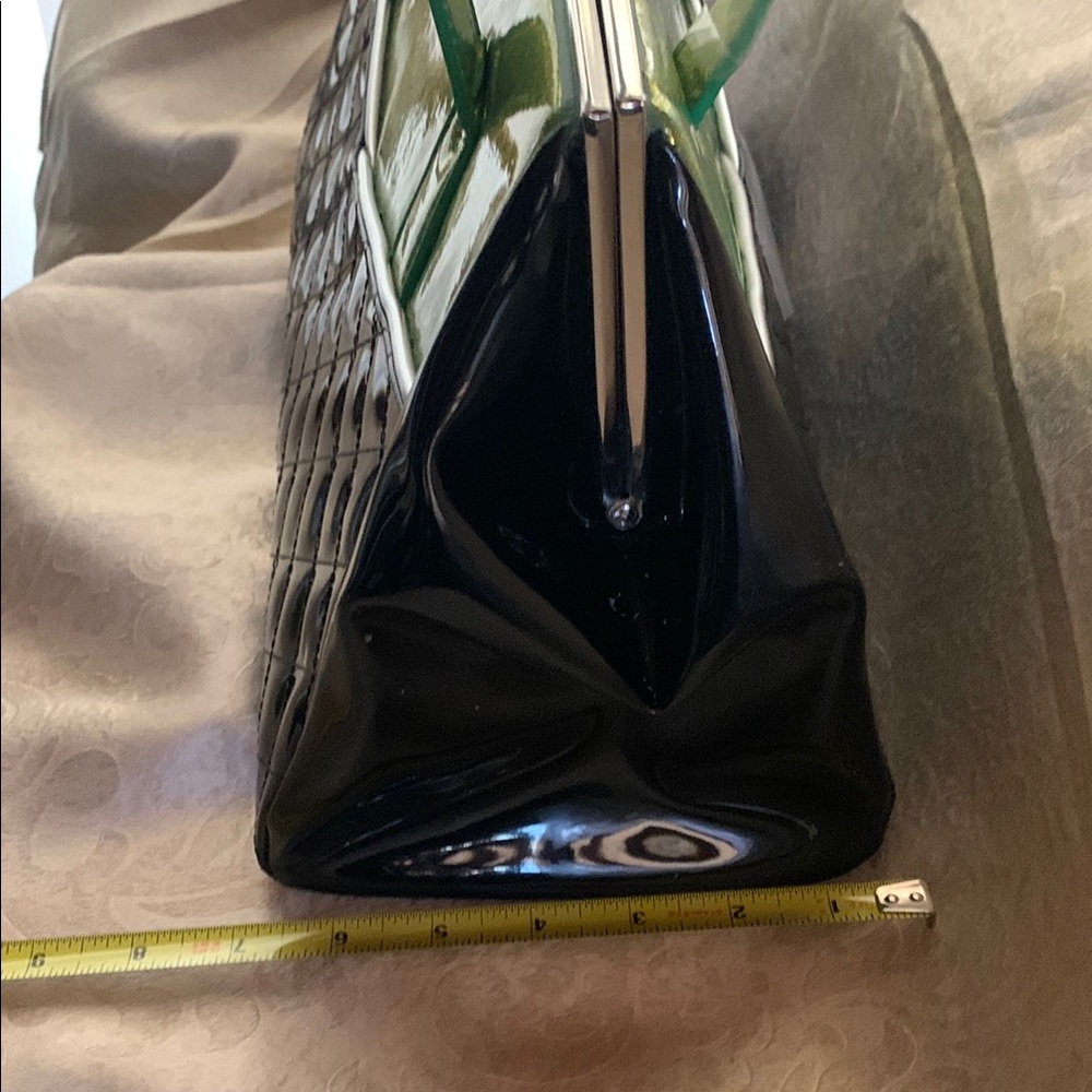 Lux de Ville Sparkle Green & Black Shoulder Bag Purse - Picture 7 of 8